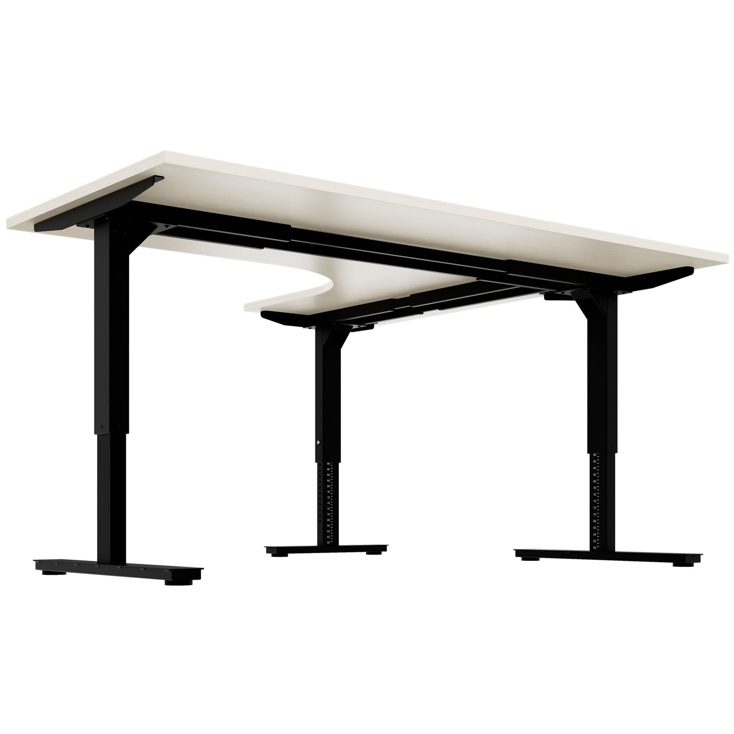 Scale Angular Desk | 1800 x 1600 mm, réglable manuellement à la hauteur, érable