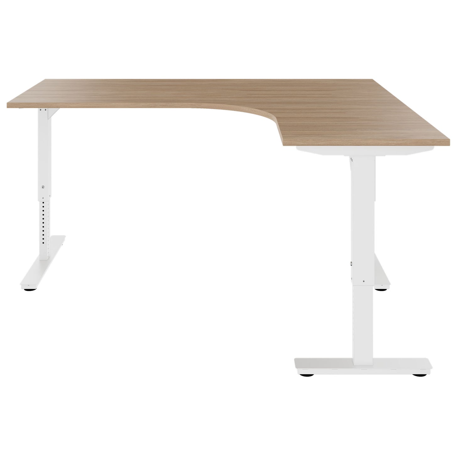 SCALE angle desk | 1800 x 1600 mm, manually height adjustable, amber oak