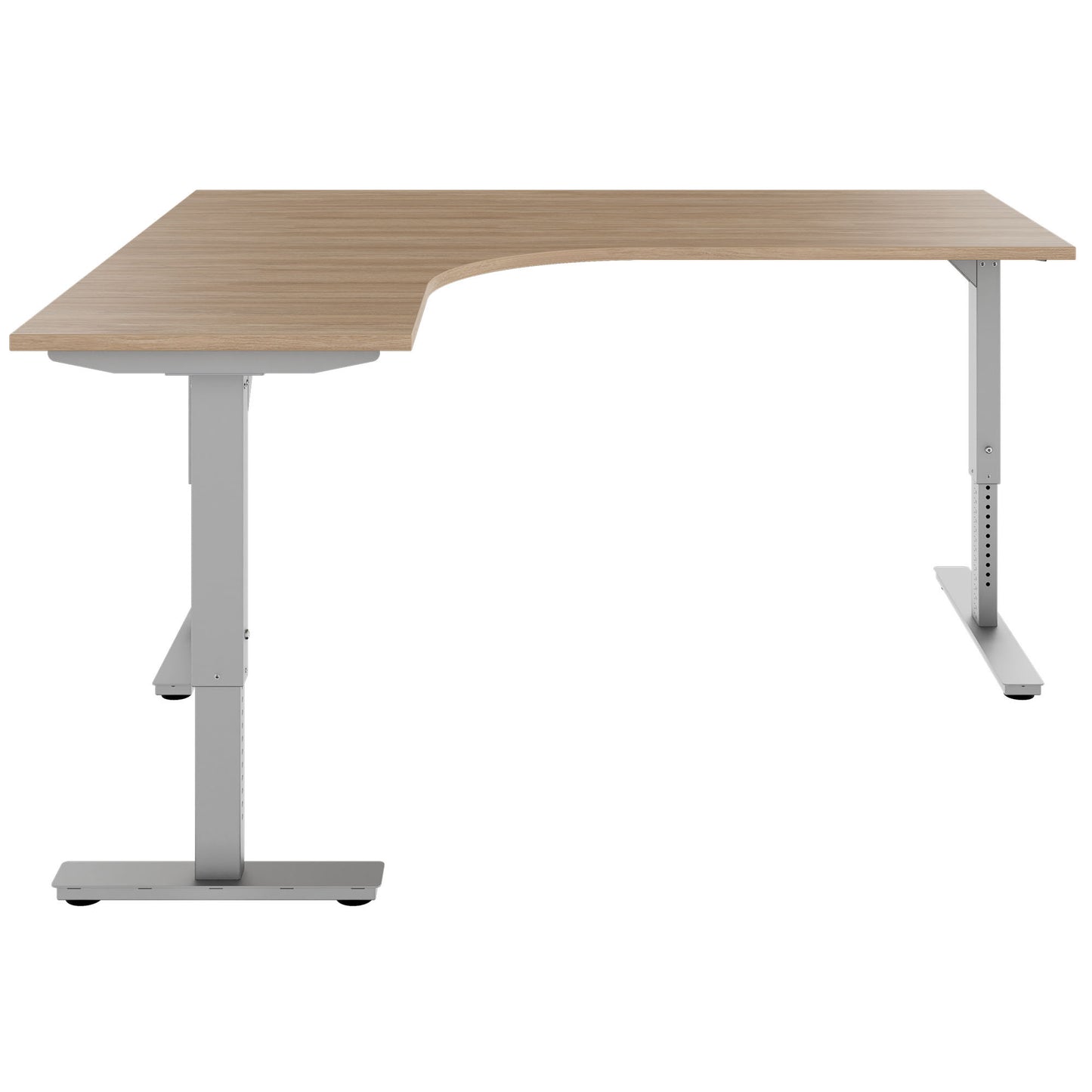 Scale Angular Desk | 1800 x 1600 mm, réglable manuellement à hauteur, chêne ambre