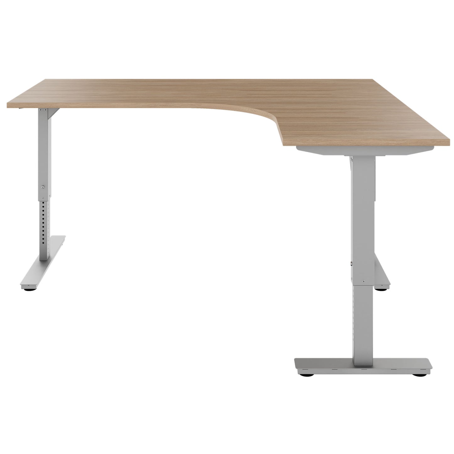 SCALE angle desk | 1800 x 1600 mm, manually height adjustable, amber oak