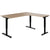SCALE angle desk | 1800 x 1600 mm, manually height adjustable, amber oak