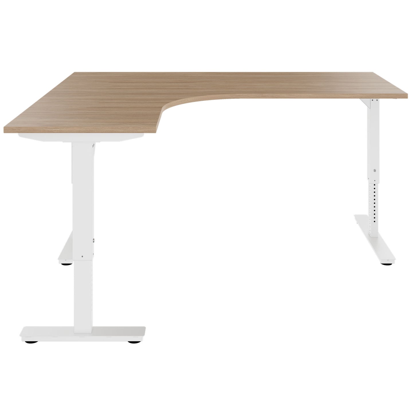 SCALE angle desk | 1800 x 1600 mm, manually height adjustable, amber oak