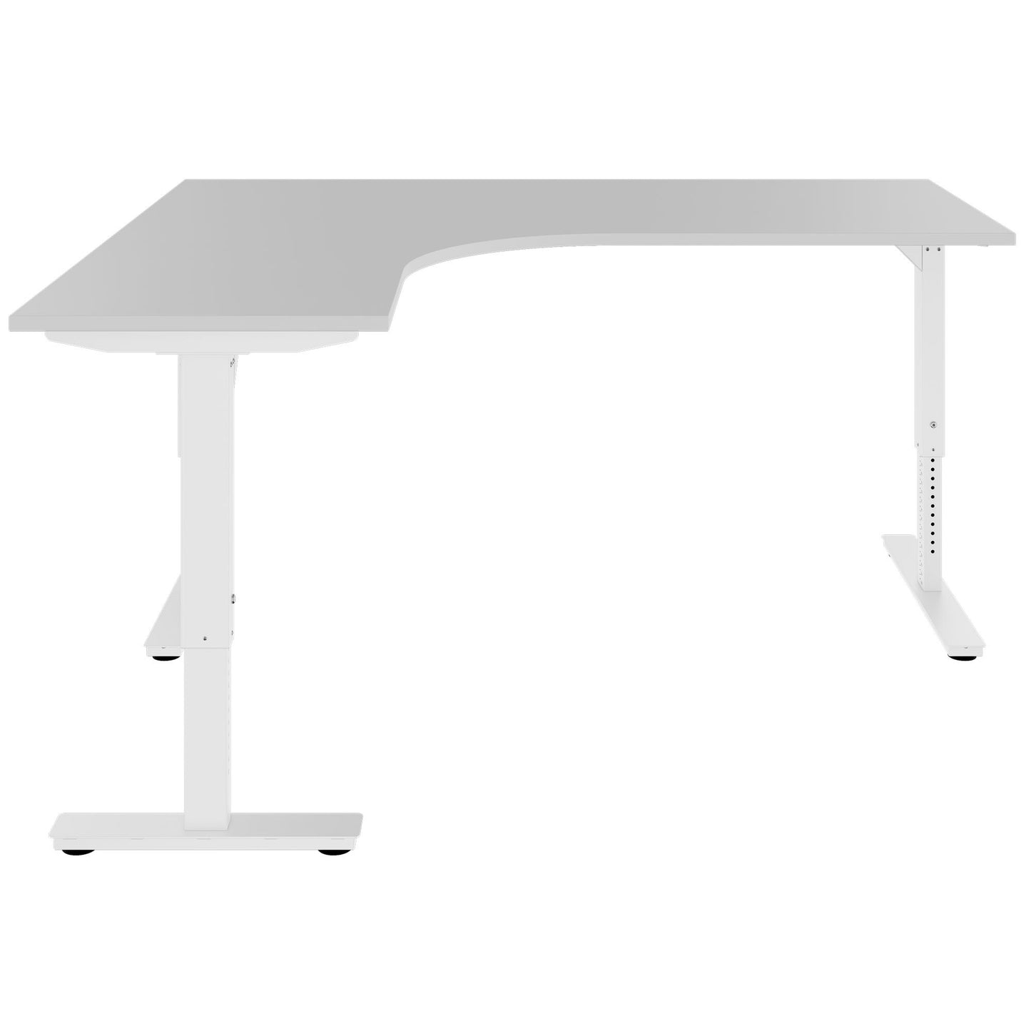 Scale Angular Desk | 1800 x 1600 mm, réglable manuellement à hauteur, gris perlé