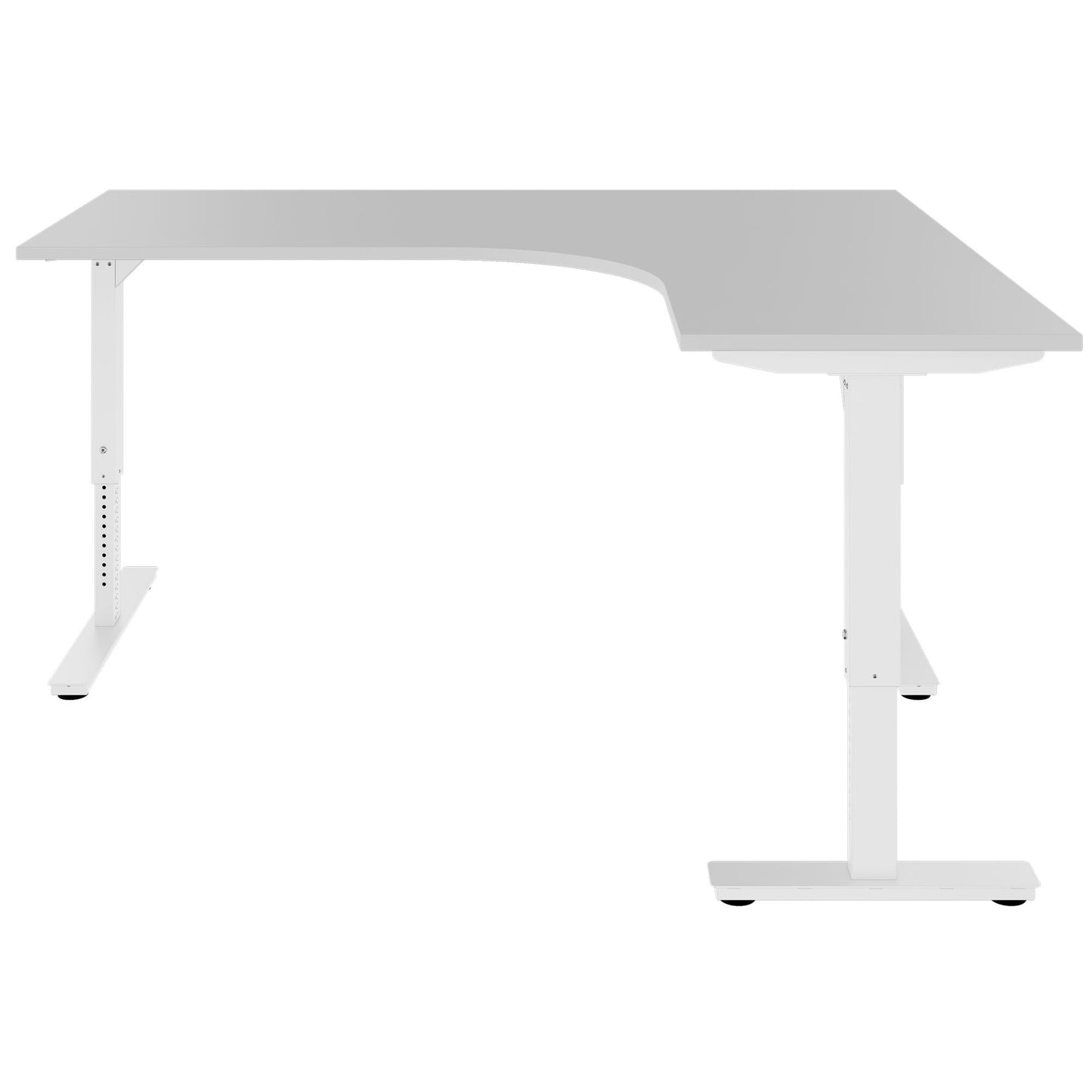 Scale Angular Desk | 1800 x 1600 mm, réglable manuellement à hauteur, gris perlé