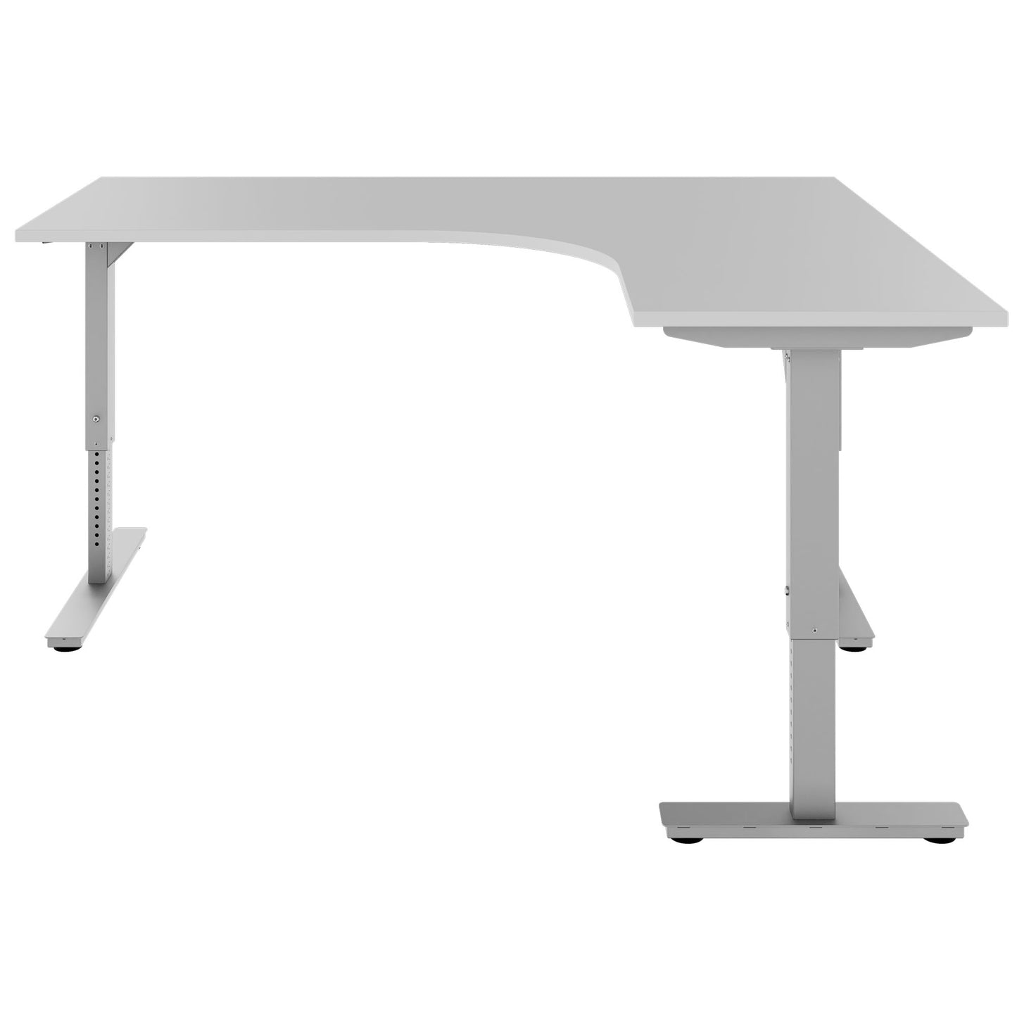 Scale Angular Desk | 1800 x 1600 mm, réglable manuellement à hauteur, gris perlé