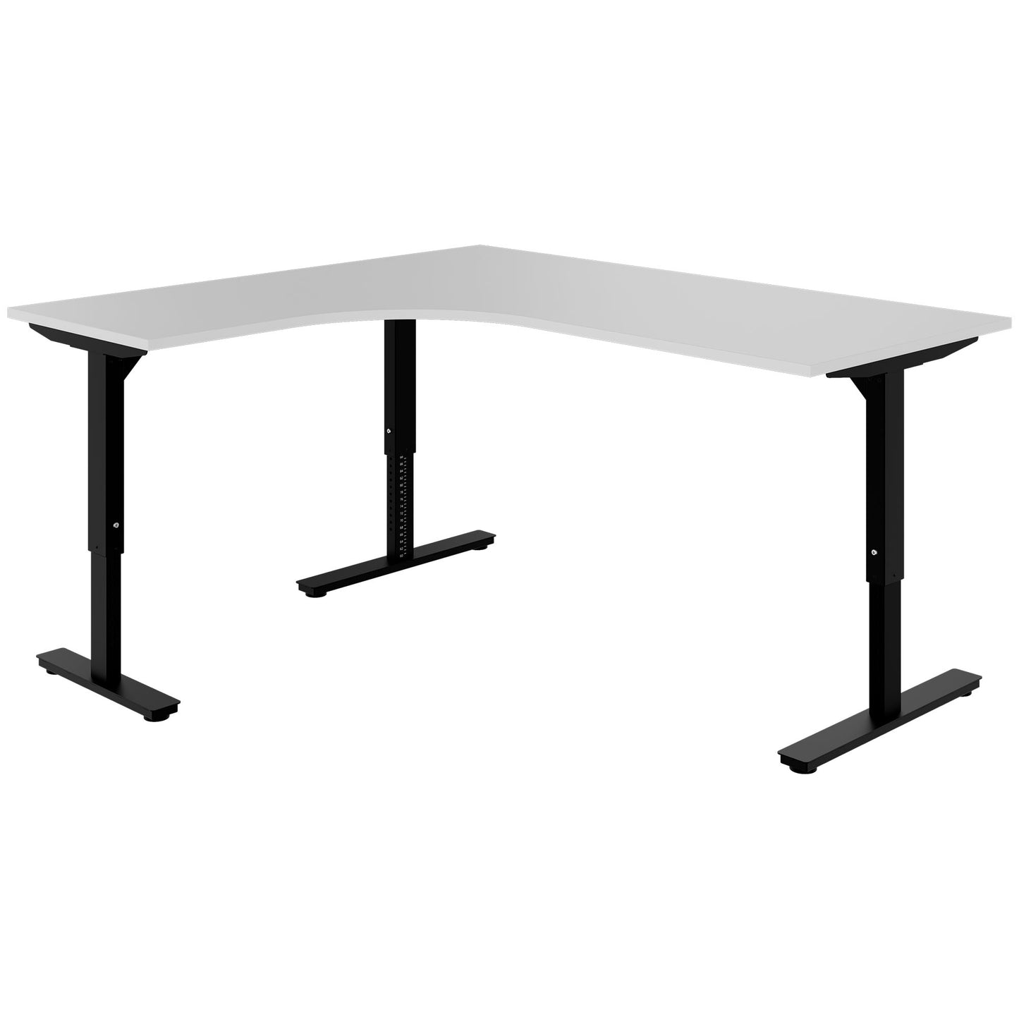 Scale Angular Desk | 1800 x 1600 mm, réglable manuellement à hauteur, gris perlé