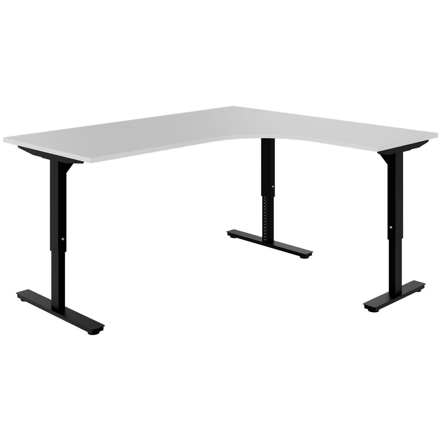 Scale Angular Desk | 1800 x 1600 mm, réglable manuellement à hauteur, gris perlé