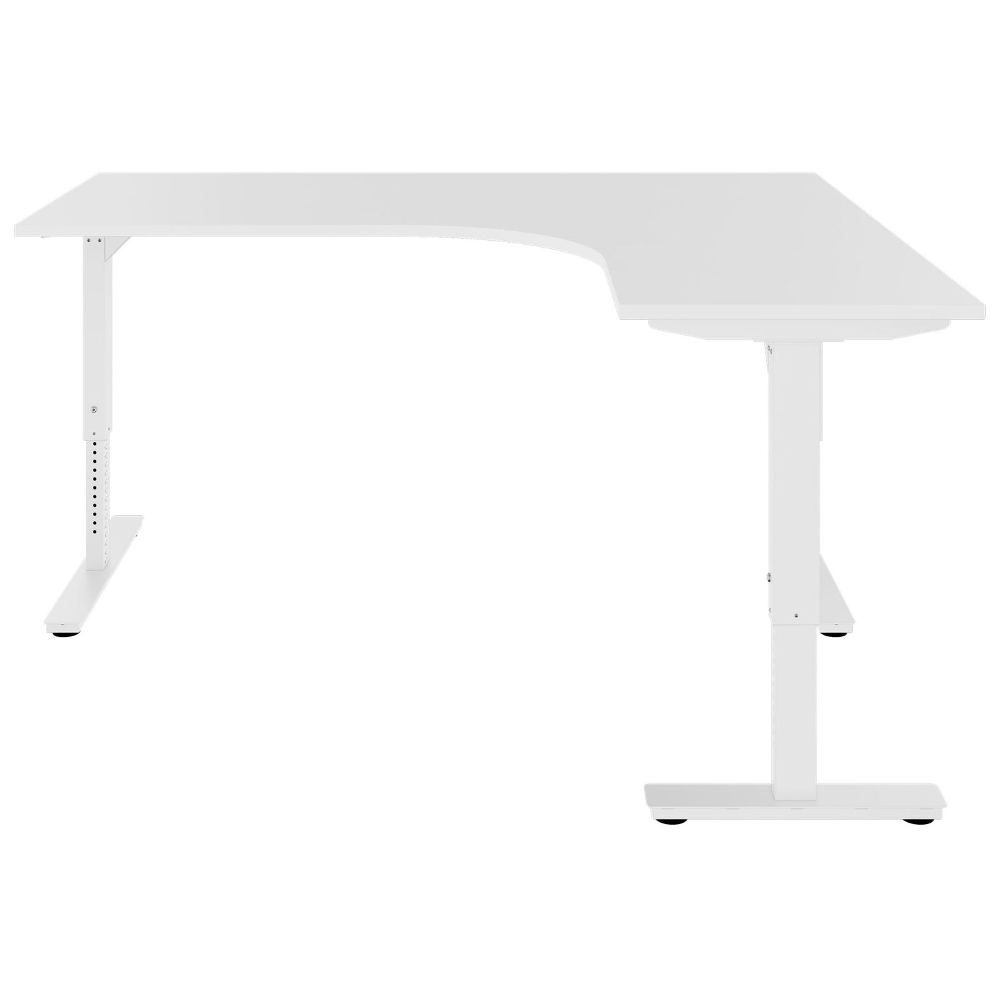 Scale Angular Desk | 1800 x 1600 mm, réglable manuellement à hauteur, blanc