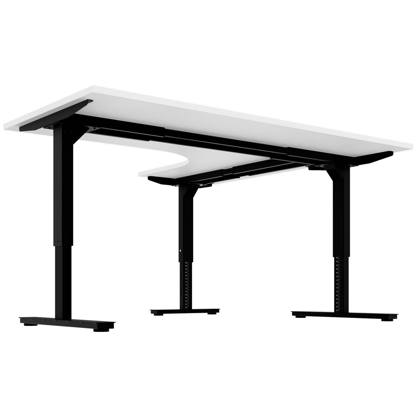 Scale Angular Desk | 1800 x 1600 mm, réglable manuellement à hauteur, blanc