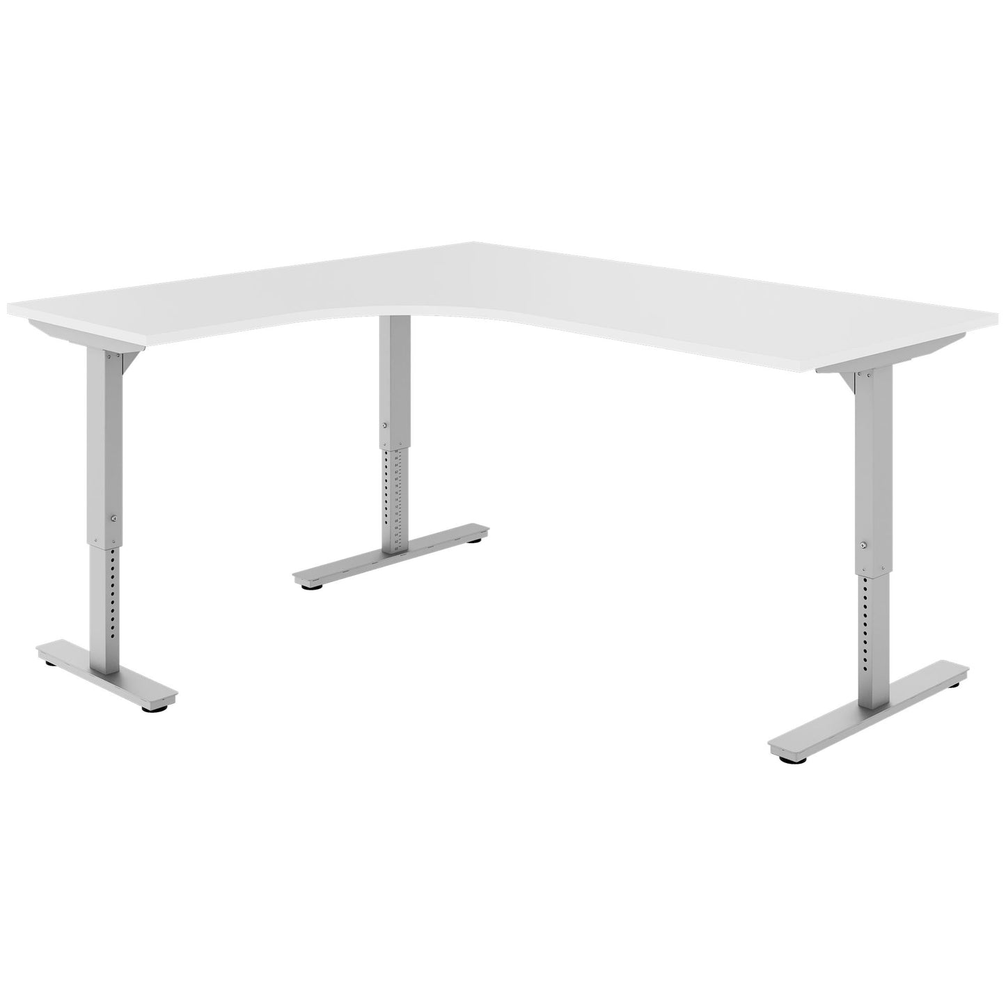 Scale Angular Desk | 1800 x 1600 mm, réglable manuellement à hauteur, blanc