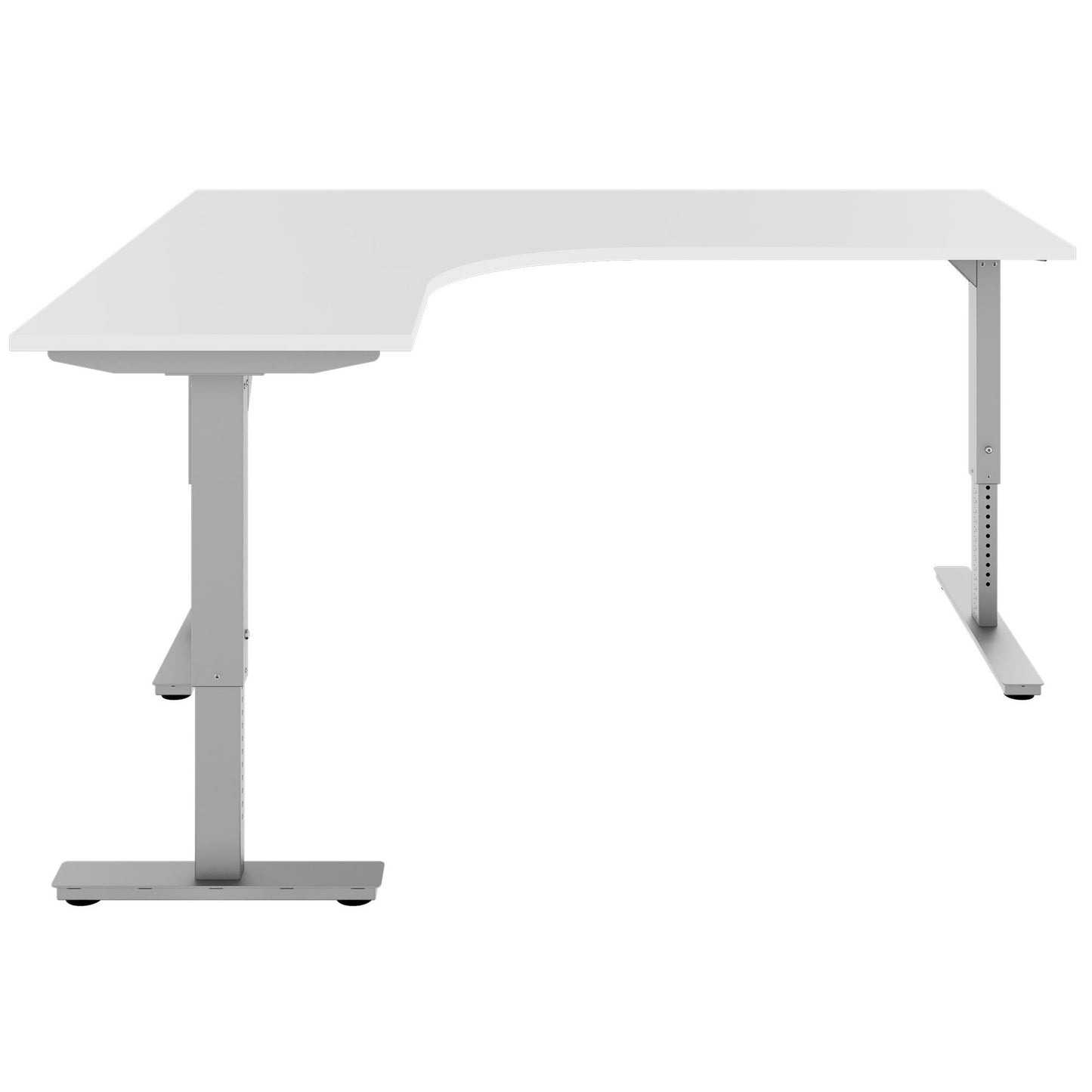 Scale Angular Desk | 1800 x 1600 mm, réglable manuellement à hauteur, blanc