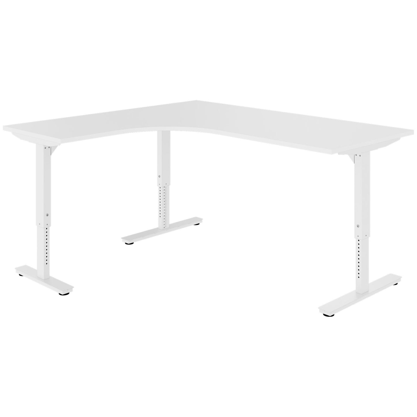 Scale Angular Desk | 1800 x 1600 mm, réglable manuellement à hauteur, blanc