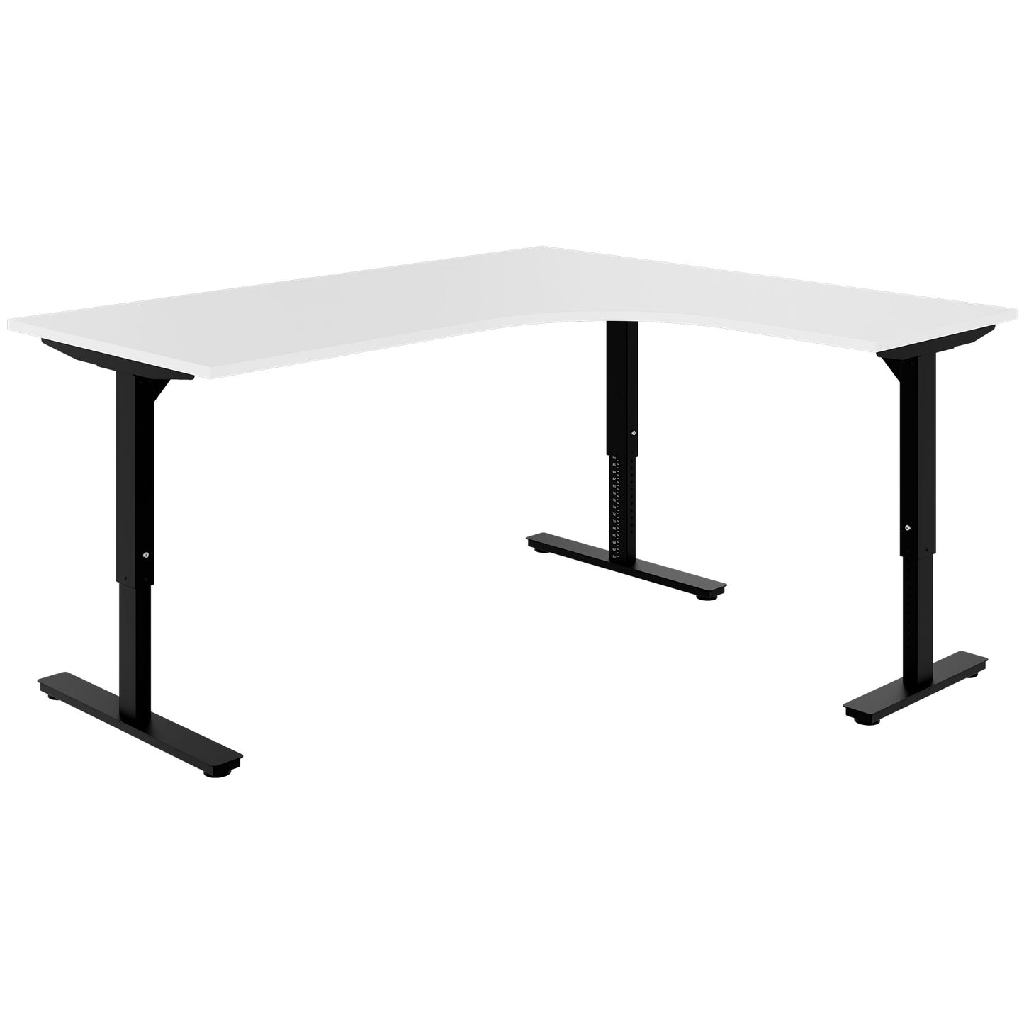 Scale Angular Desk | 1800 x 1600 mm, réglable manuellement à hauteur, blanc