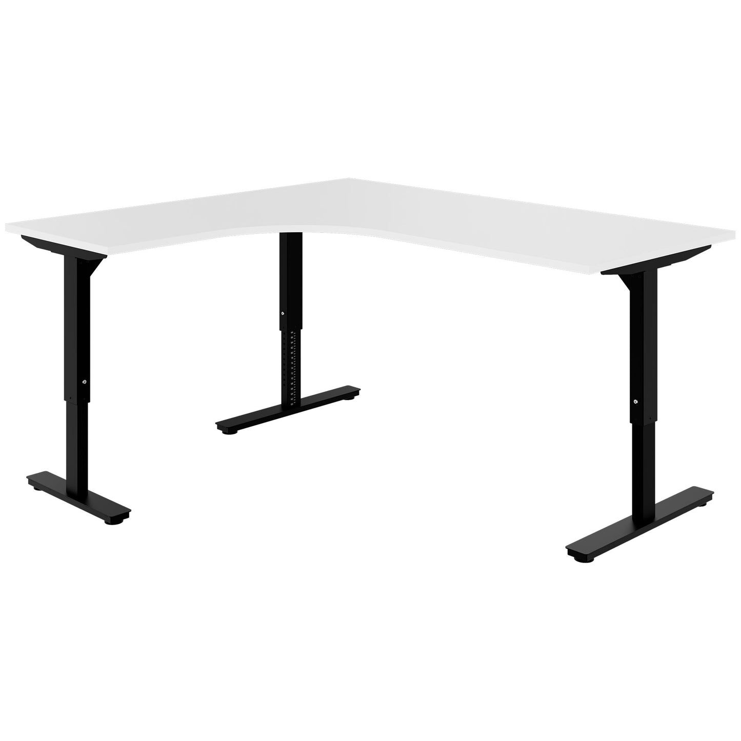 Scale Angular Desk | 1800 x 1600 mm, réglable manuellement à hauteur, blanc