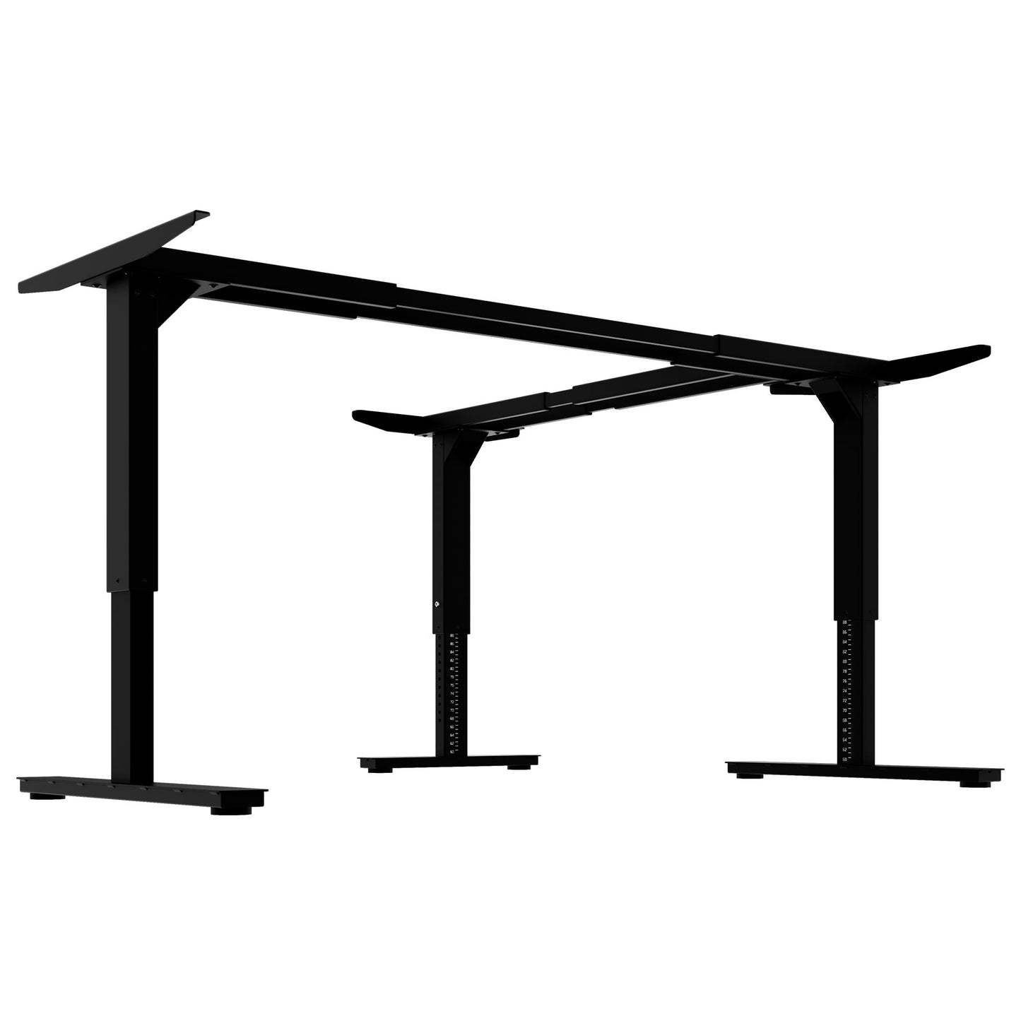 SCALE Winkel-Tischgestell | 1075 - 1800 x 1075 - 1800 mm, manuell höhenverstellbar, Schwarz
