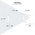 SCALE corner desk frame | 1075 - 1800 x 1075 - 1800 mm, manually height-adjustable, white - 5 Thumbnail Image