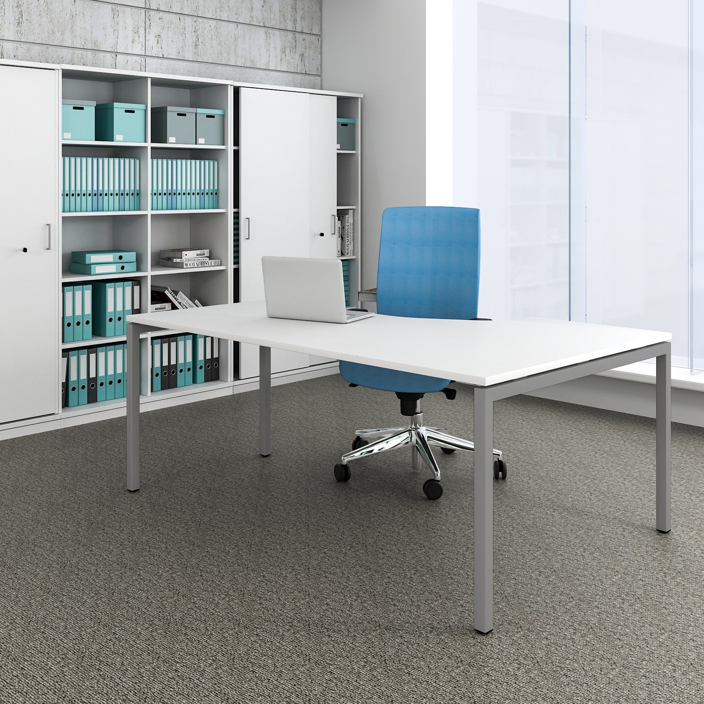 NOVA Angle Desk | Angle à gauche, 1800 x 1200 mm, blanc