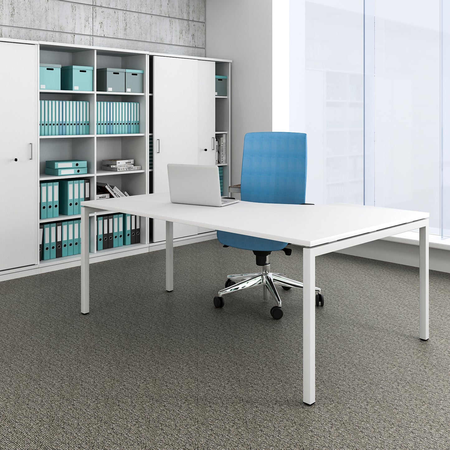 NOVA Angle Desk | Angle à gauche, 1800 x 1200 mm, blanc