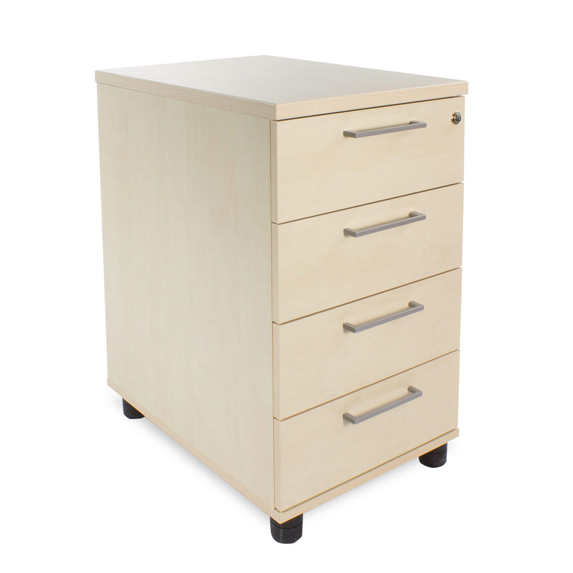 NOVA Winkelkombination | Mit Standcontainer, Winkel links, 1800 x 1630 mm, Ahorn