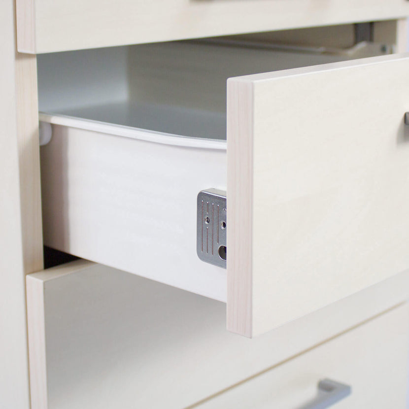 NOVA Winkelkombination | Mit Standcontainer, Winkel links, 1800 x 1630 mm, Ahorn