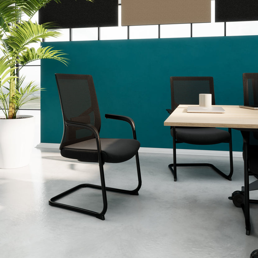 Y-frame Freischwinger | With adjustable lordosis support, black