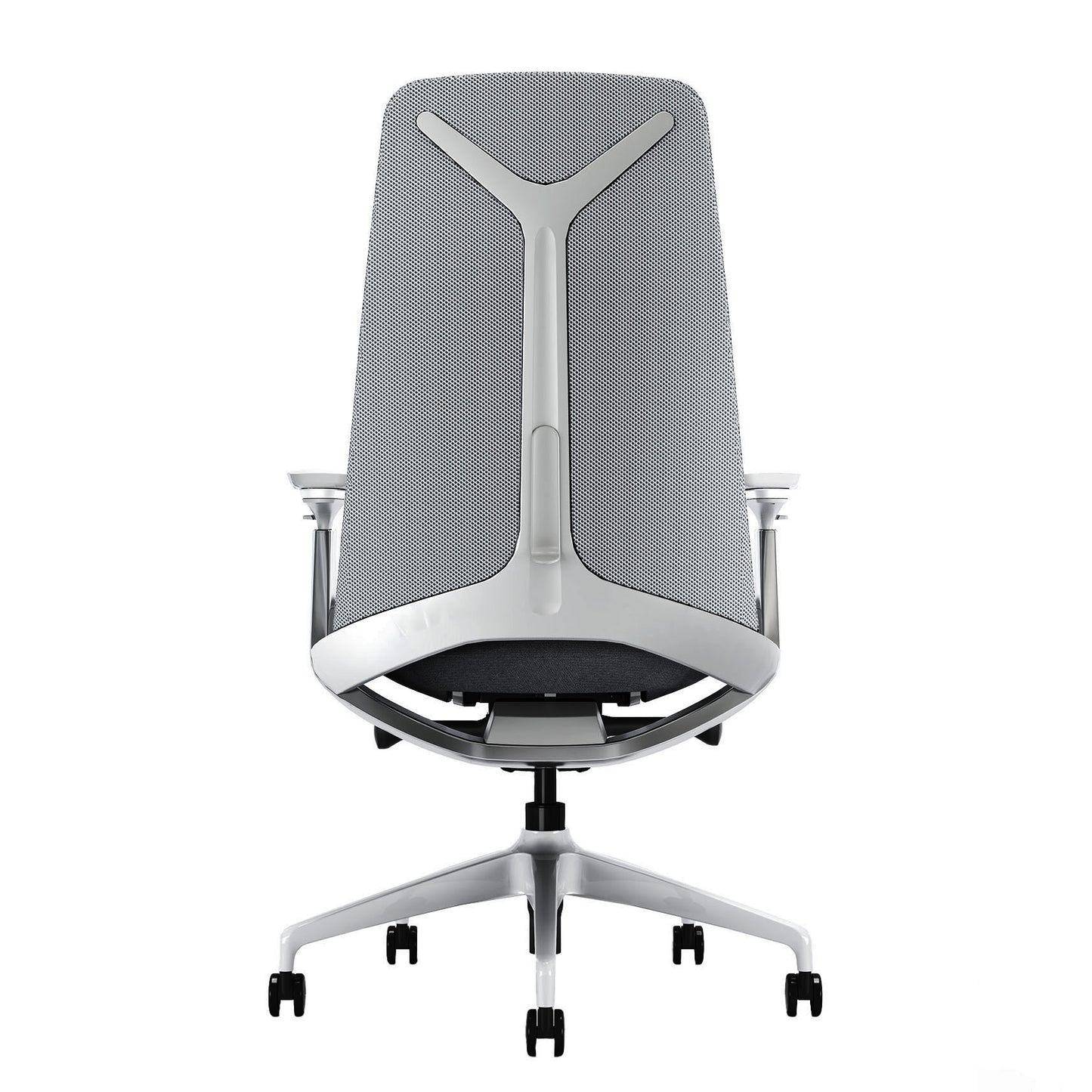 YUCAN Chaise oscillante de bureau | Accoudoirs 4d, mécanique synchrone, gris argenté