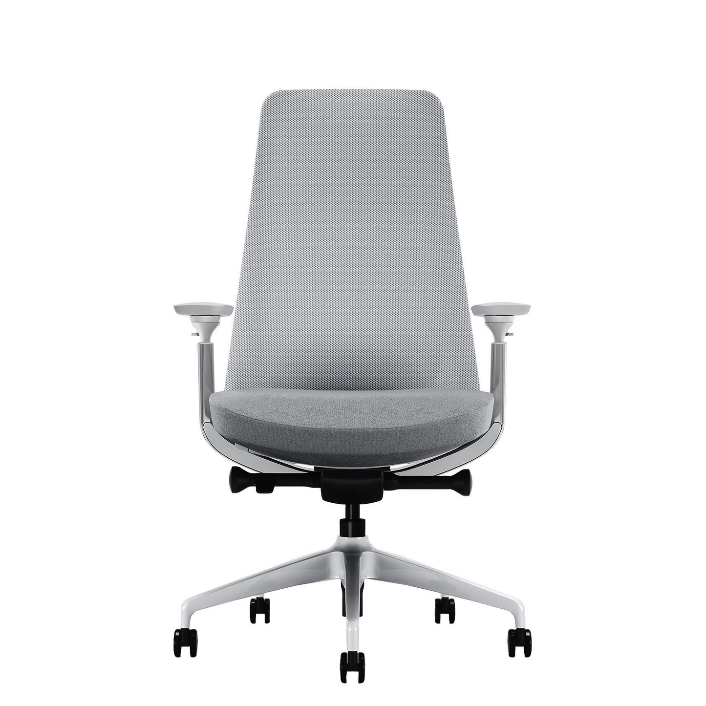 YUCAN Chaise oscillante de bureau | Accoudoirs 4d, mécanique synchrone, gris argenté