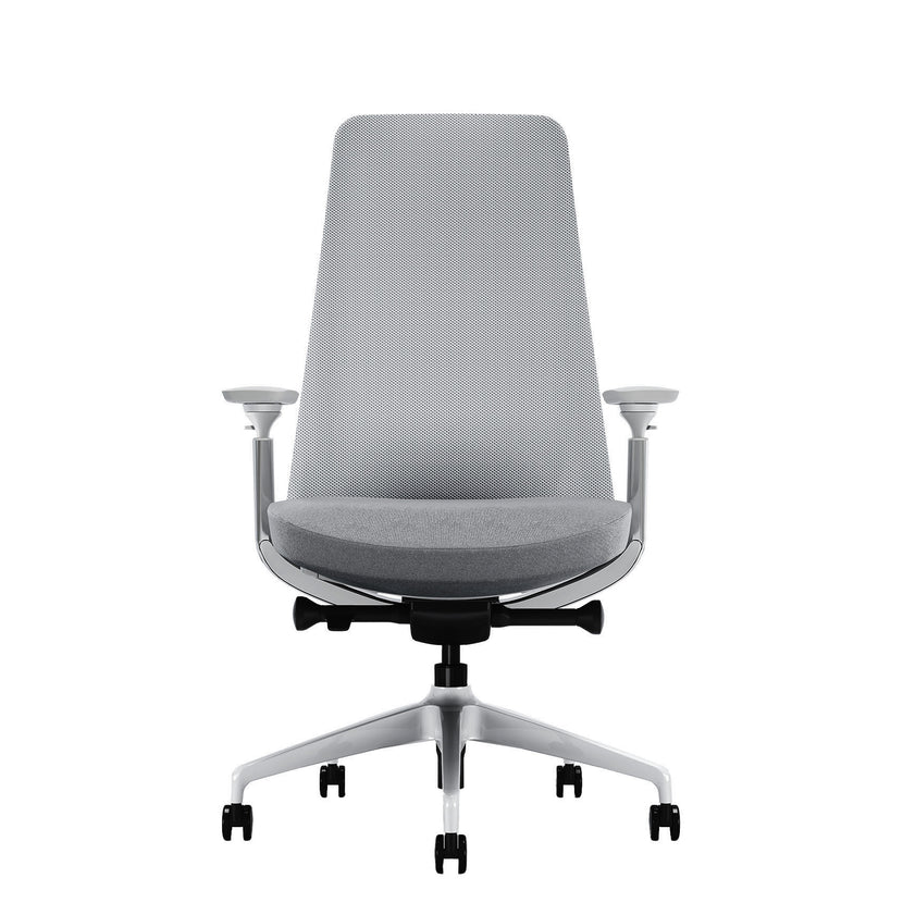 YUCAN office swivel chair | 4D armrests, synchronous mechanism, silver grey