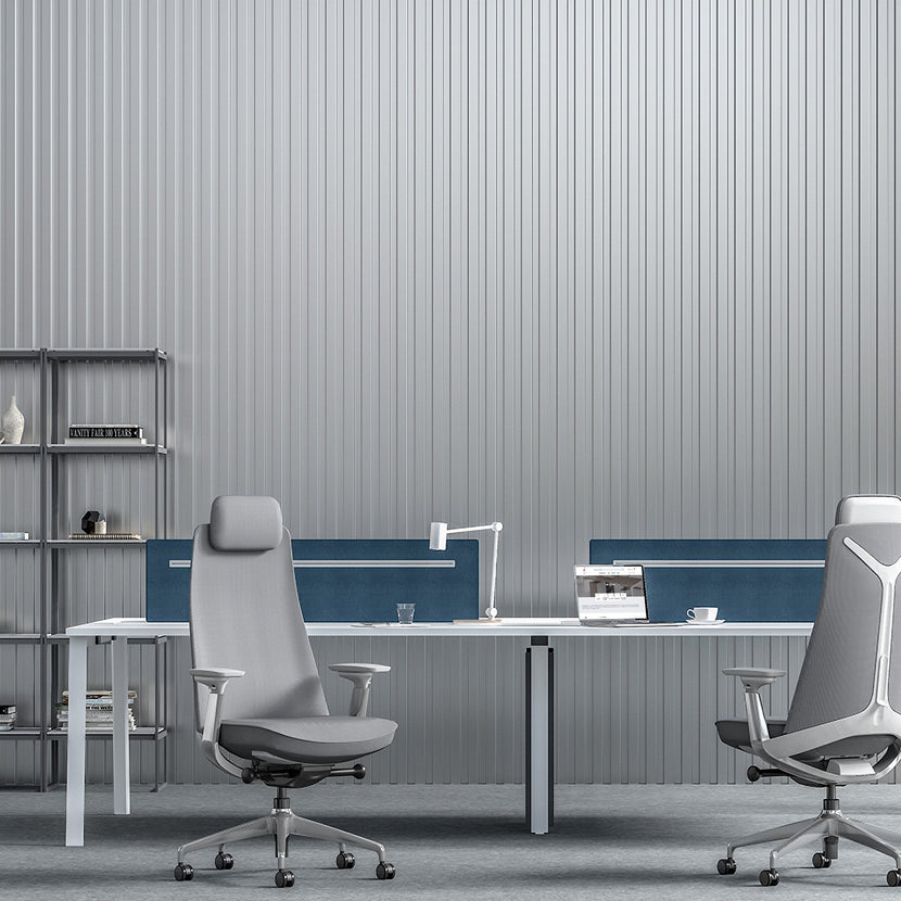 YUCAN office swivel chair | 4D armrests, synchronous mechanism, silver grey