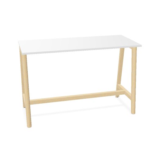 NOVA WOOD Hochtisch | 1200-1800 mm, Massivholz-Gestell, Melamin