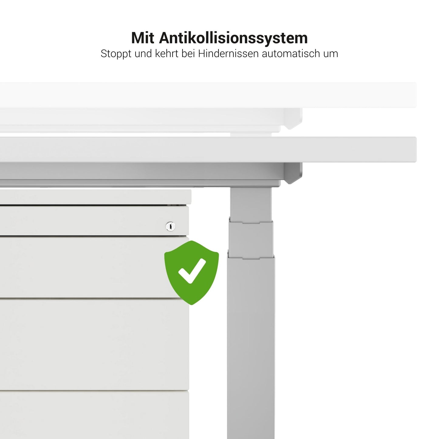 LORNA 2-Motoren-Schreibtisch | 1200 - 1800 mm, elektrisch höhenverstellbar, Weiß