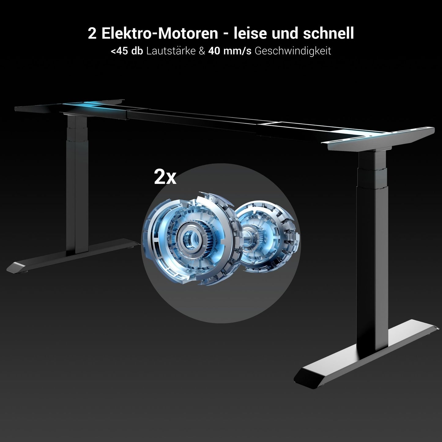 TELDRA 2.0, 2-Motoren-Schreibtisch | 1200 - 1800 mm, elektrisch höhenverstellbar, Perlgrau