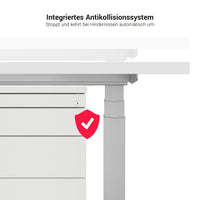 TELDRA 2.0, 2-Motoren-Schreibtisch | 1200 - 1800 mm, elektrisch höhenverstellbar, Perlgrau