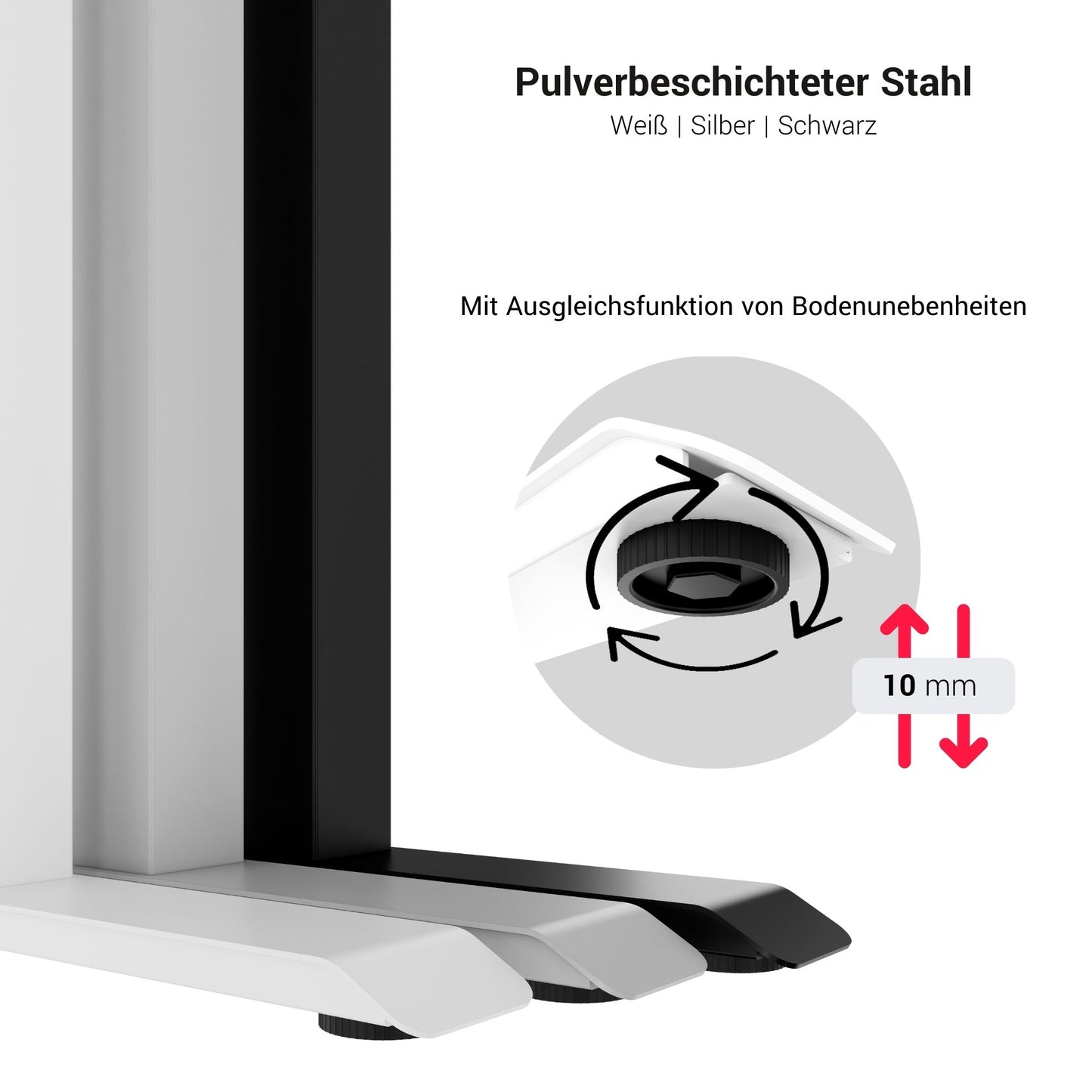 TELDRA 2.0, 2-Motoren-Schreibtisch | 1600 - 1800 mm, elektrisch höhenverstellbar, Anthrazit