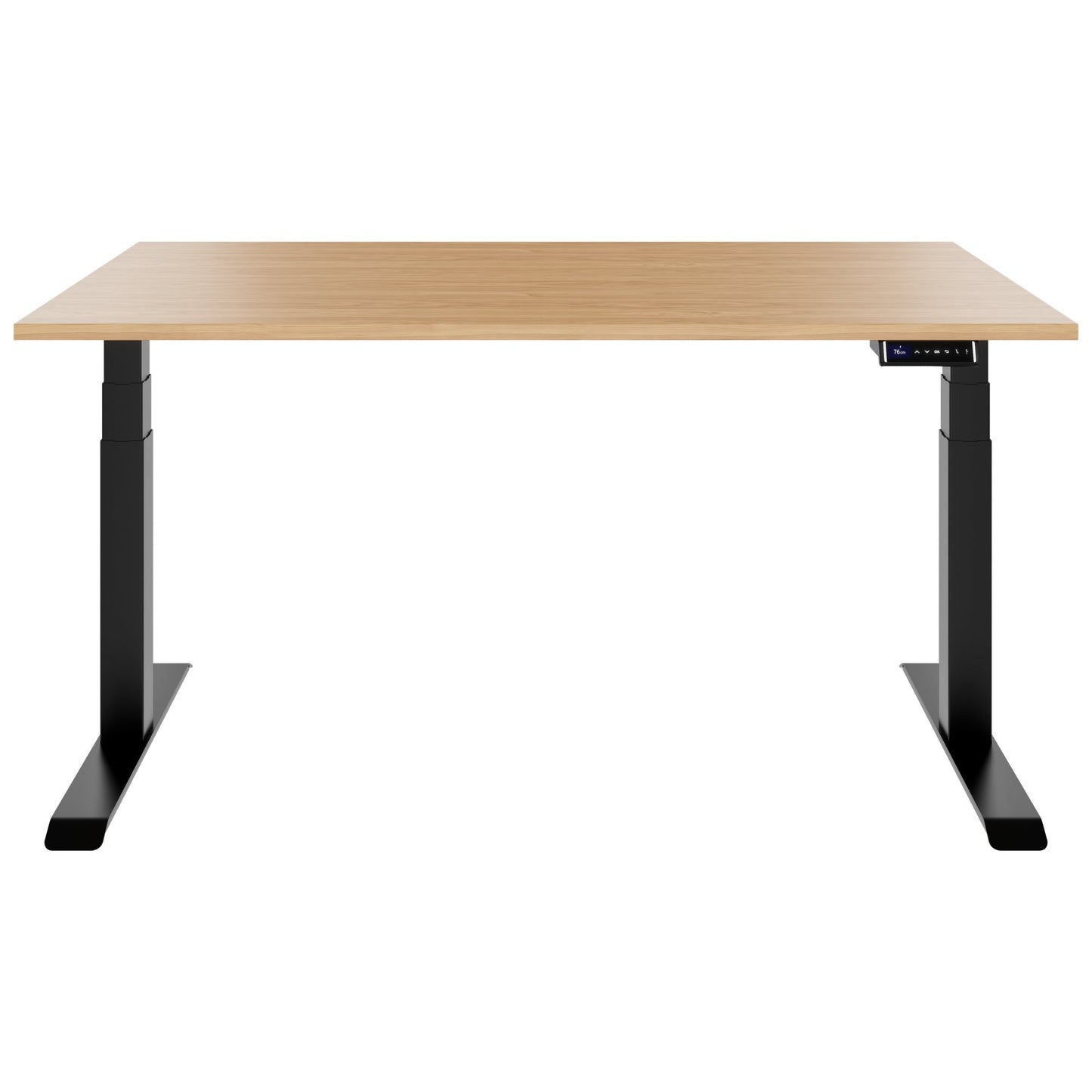 TELDRA Pro, Bureau à 2 moteurs | 1600 - 2000 mm, réglable à la hauteur électrique, chêne en placage en bois réel