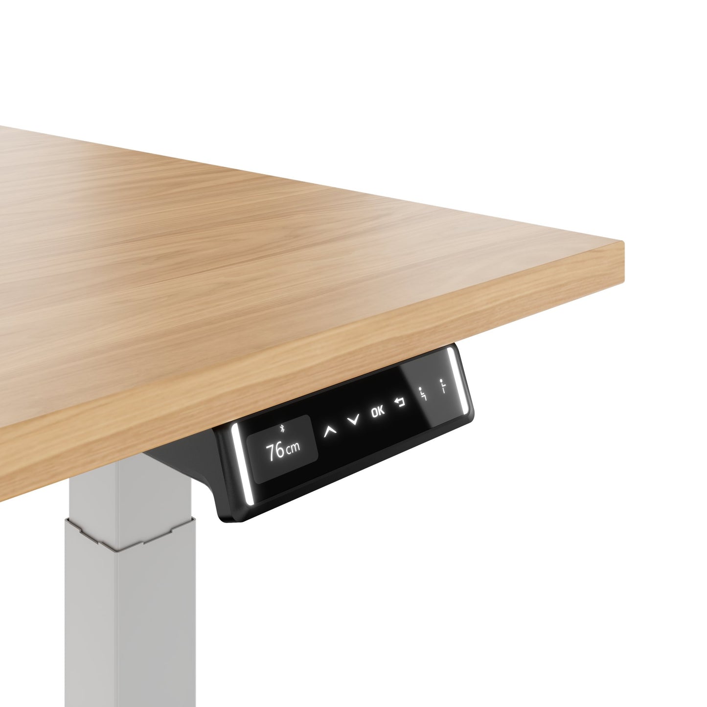 TELDRA Pro, Bureau à 2 moteurs | 1600 - 2000 mm, réglable à la hauteur électrique, chêne en placage en bois réel