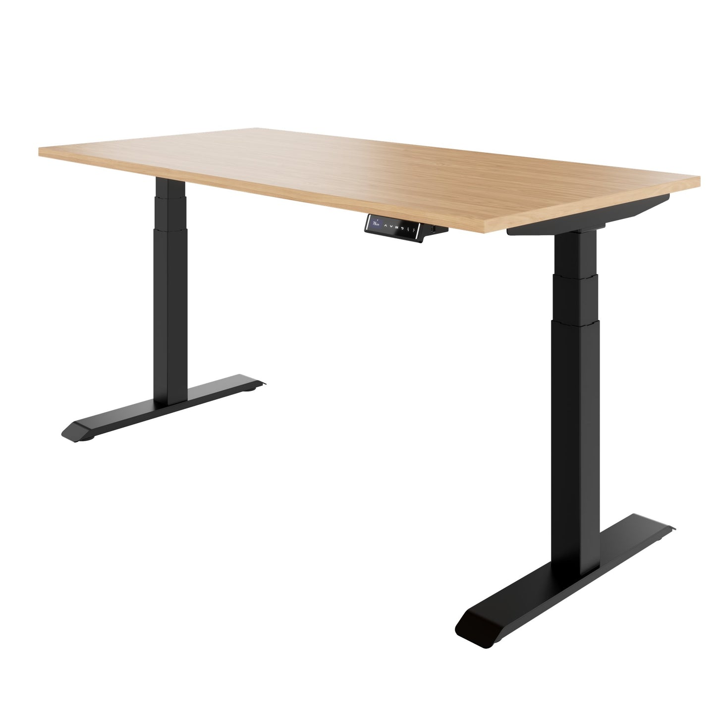 TELDRA Pro, Bureau à 2 moteurs | 1600 - 2000 mm, réglable à la hauteur électrique, chêne en placage en bois réel