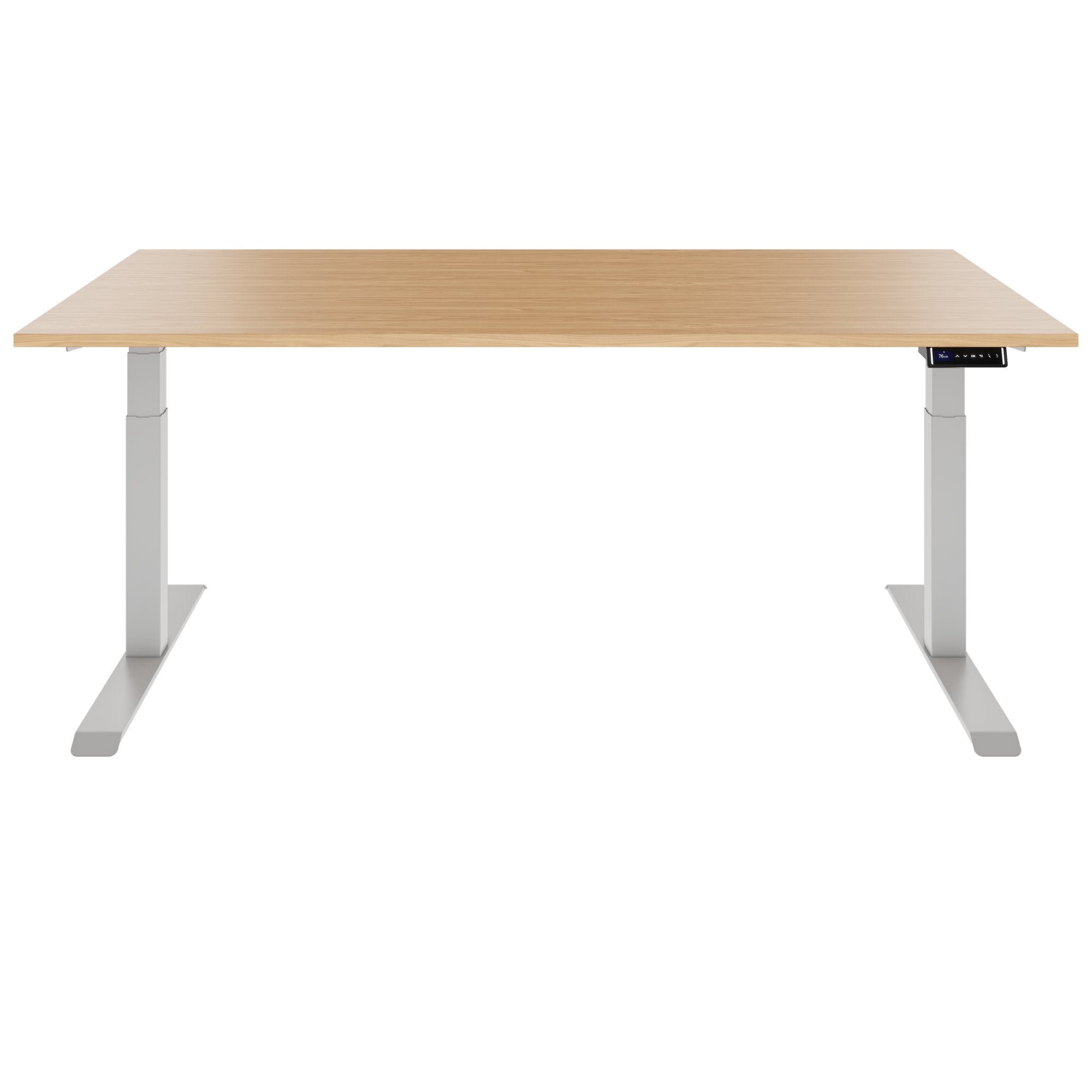 TELDRA Pro, Bureau à 2 moteurs | 1600 - 2000 mm, réglable à la hauteur électrique, chêne en placage en bois réel