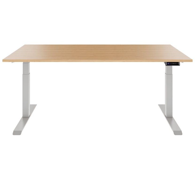 TELDRA Pro, Bureau à 2 moteurs | 1600 - 2000 mm, réglable à la hauteur électrique, chêne en placage en bois réel