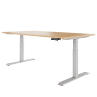 TELDRA Pro, Bureau à 2 moteurs | 1600 - 2000 mm, réglable à la hauteur électrique, chêne en placage en bois réel