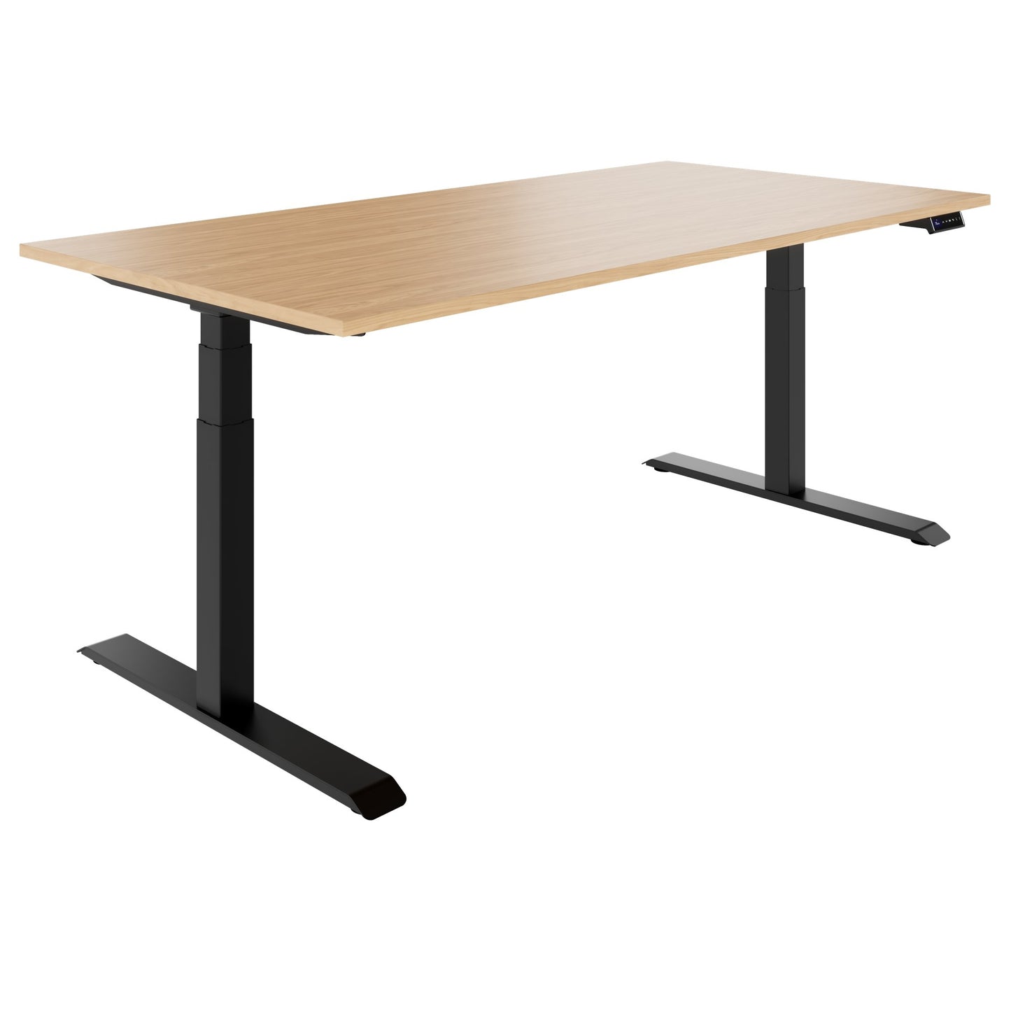 TELDRA Pro, Bureau à 2 moteurs | 1600 - 2000 mm, réglable à la hauteur électrique, chêne en placage en bois réel
