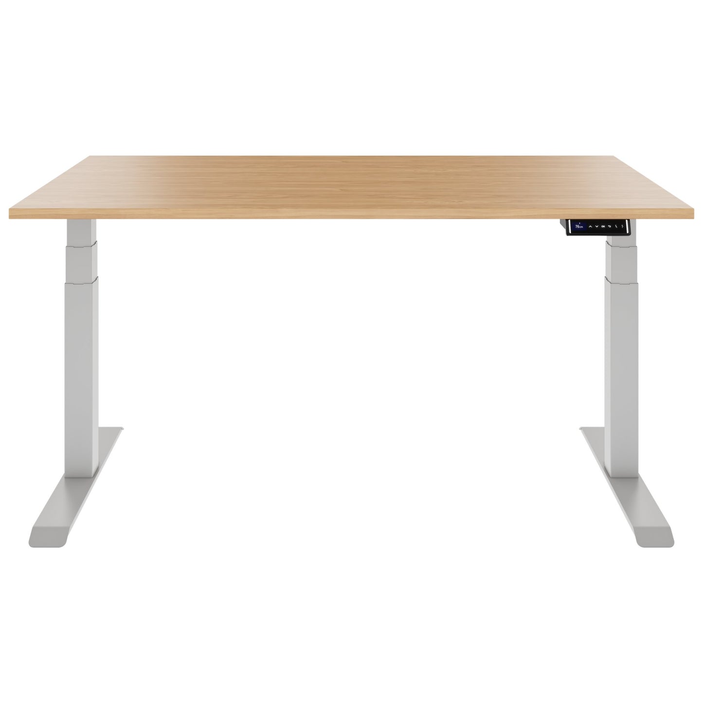 TELDRA Pro, Bureau à 2 moteurs | 1600 - 2000 mm, réglable à la hauteur électrique, chêne en placage en bois réel