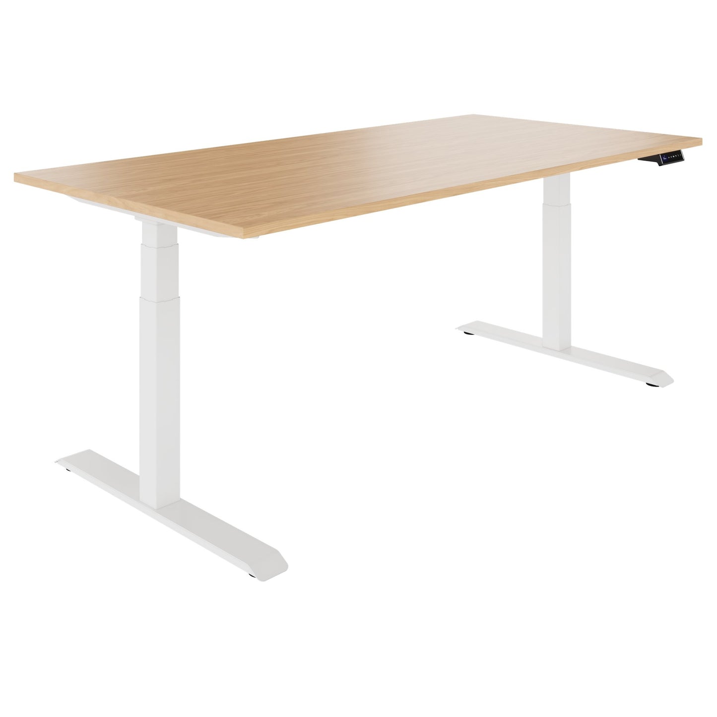 TELDRA Pro, Bureau à 2 moteurs | 1600 - 2000 mm, réglable à la hauteur électrique, chêne en placage en bois réel