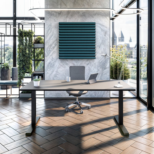 TELDRA 2.0, 2-motor desk | 1600 - 2000 mm, electrically height adjustable, Linoleum Charcoal