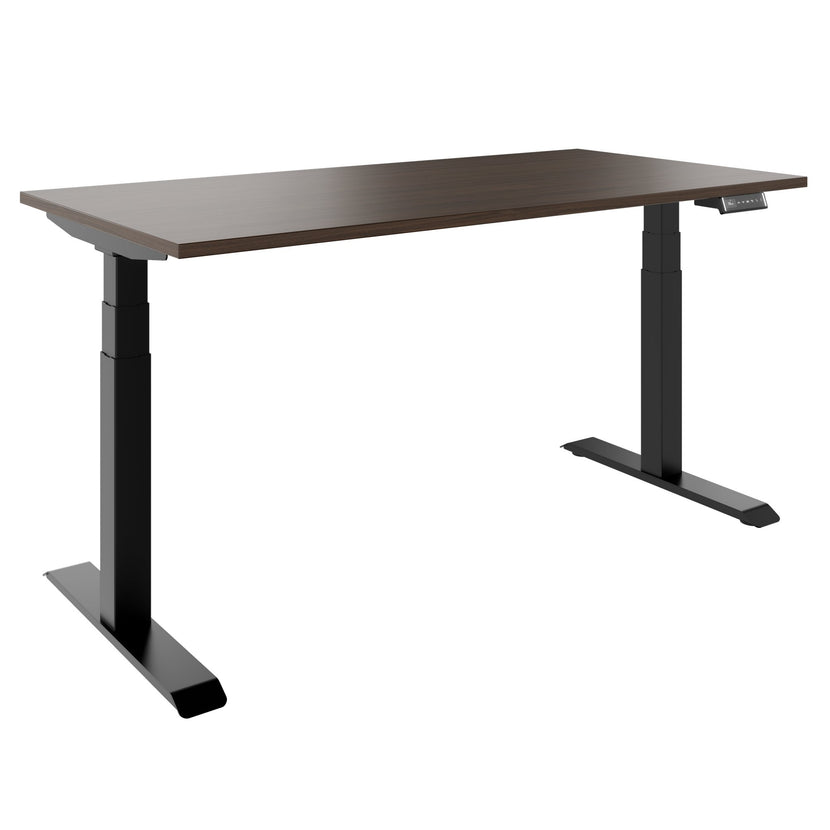 TELDRA Pro, 2-Motoren-Schreibtisch | 1600 - 1800 mm, elektrisch höhenverstellbar, Nussbaum