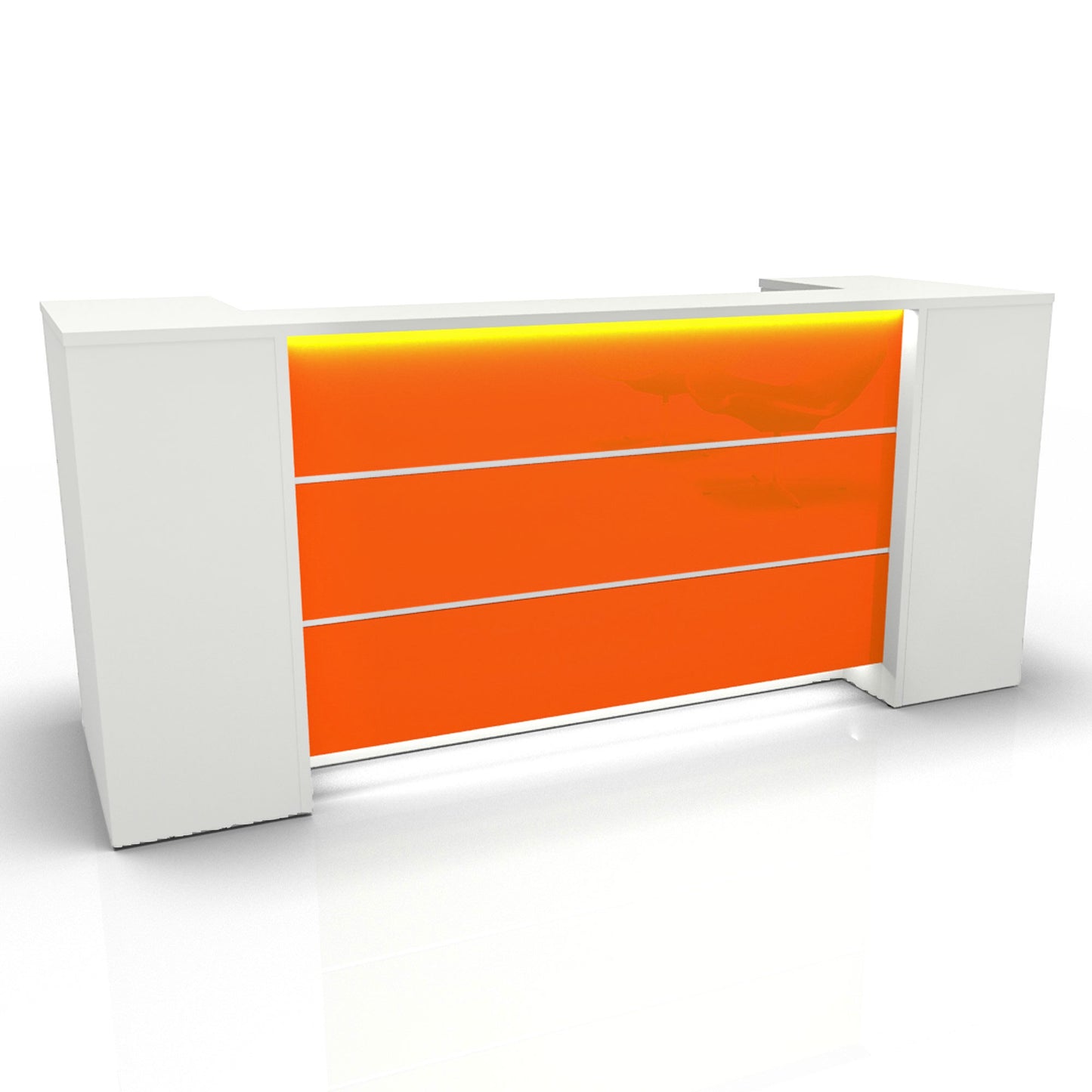 Novum reception counter | 3200-4000 mm, multicolor LED lighting, anthracite