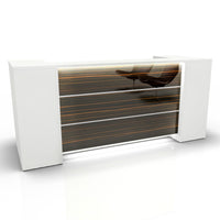 Novum reception counter | 3200-4000 mm, multicolor LED lighting, anthracite