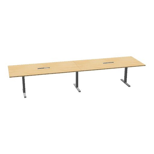 L-Line Konferenztisch | 3200-4800 mm, integrierte Kabelführung, optionale Mediaports