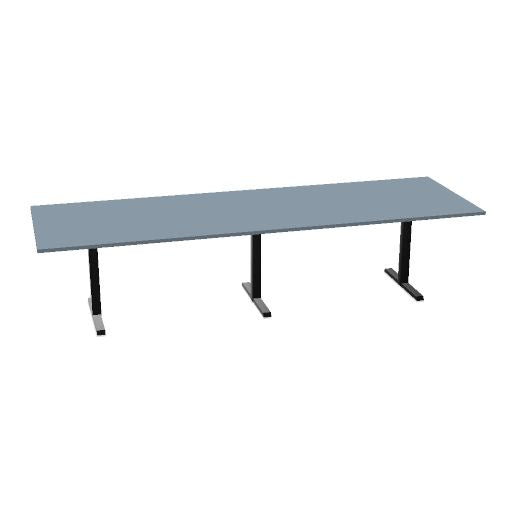 Table de conférence L-Line | 3200-4800 mm, passage de câbles intégré, ports multimédia en option