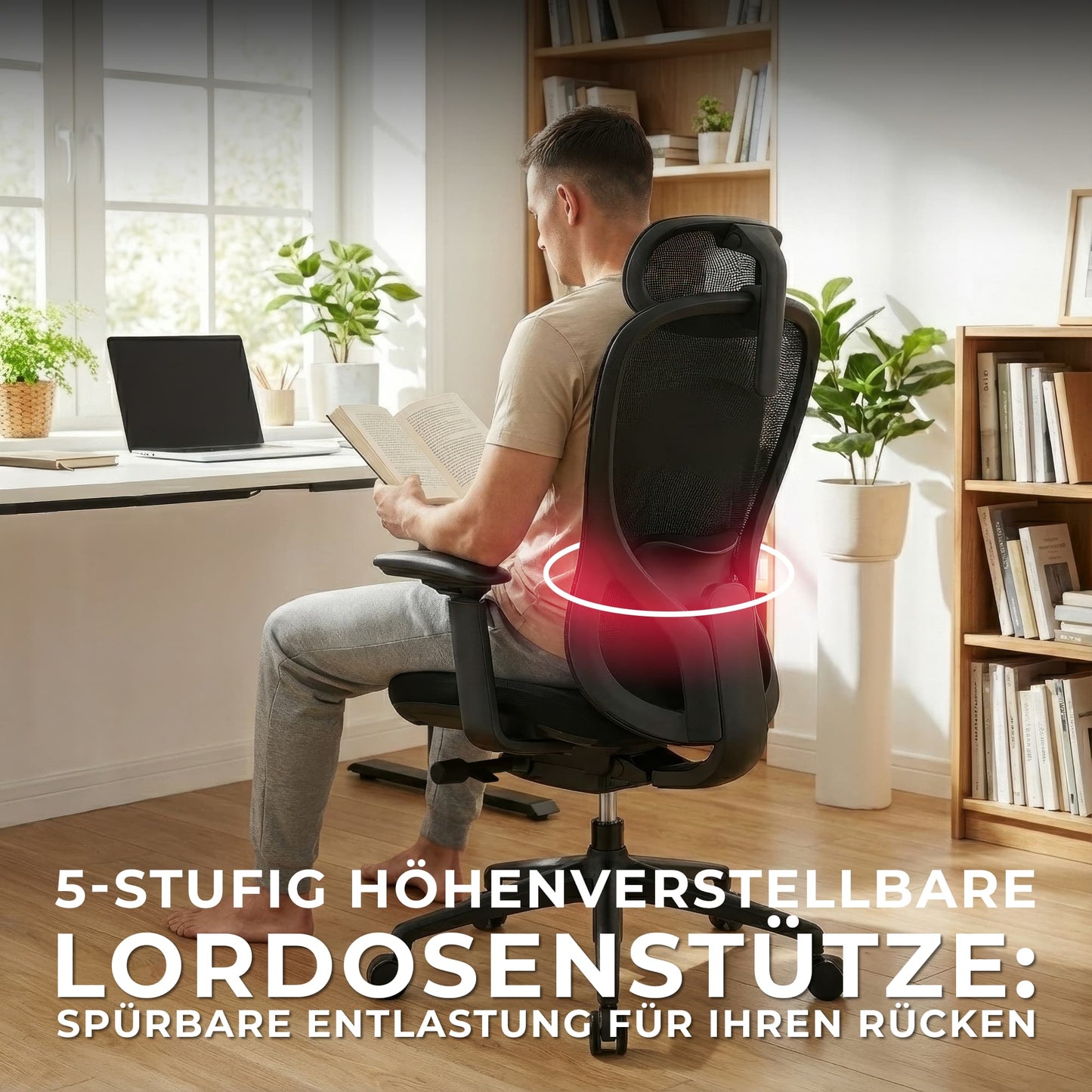 ACTIVE PRO Bürodrehstuhl | Synchronmechanik, 4D-Armlehnen, Blau